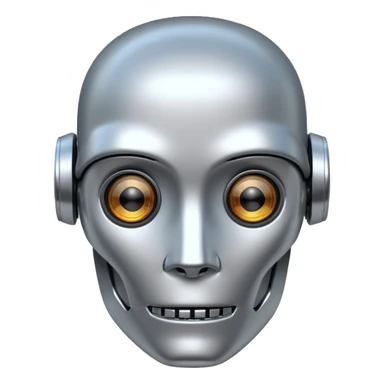 portrait photo frame with a robot head sticker