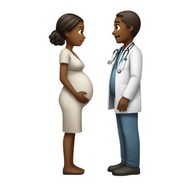 pregnant girl talking to doctor sticker