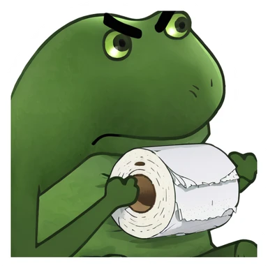 Constipated man struggling on the toilet sticker