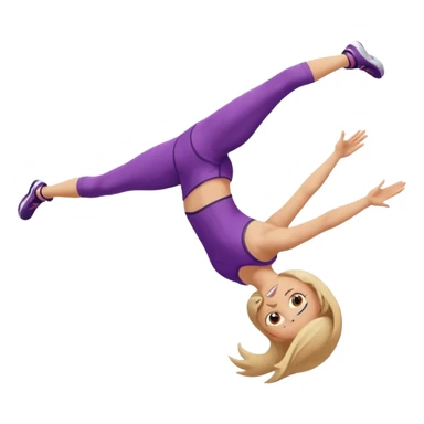 Girl doing backflip similar to acrobat emoji sticker