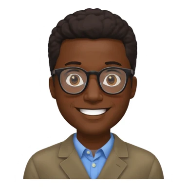 bold and wearing glasess black man sticker