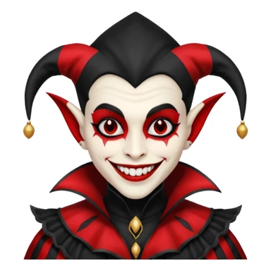Black vampire jester  sticker
