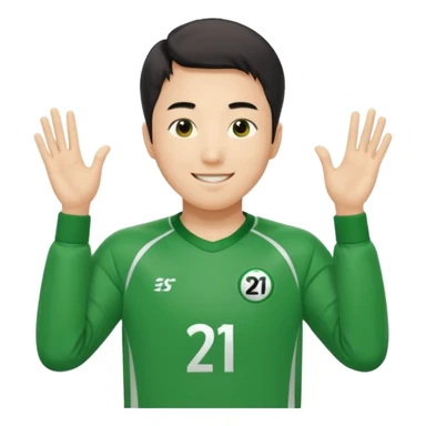 llustrate Cho Sang-woo (Player 218) in green tracksuit with the number 218 bold on the chest & sleeves. sticker