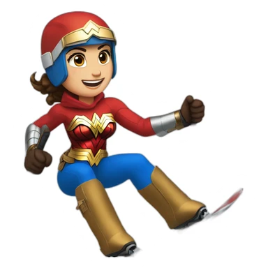 Wonder woman qui fait du ski alpin sticker