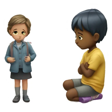 nursery school and sad child sticker