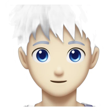 make me killua zoldick from hunter x hunter with blue eyes  do his skin more white sticker