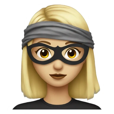 blonde girl in mask portrait sticker