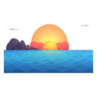 ocean sunset horizon sticker