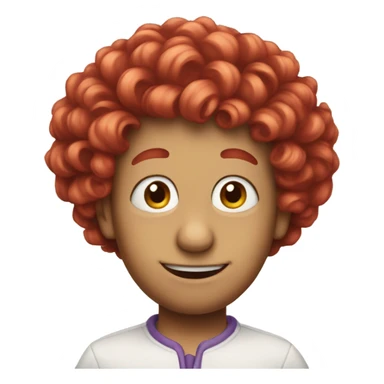 mouse with short curly red wig sticker