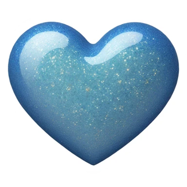 Blue light beige glitter heart sticker