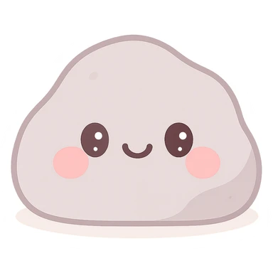 cartoon rock with a smiling face sticker