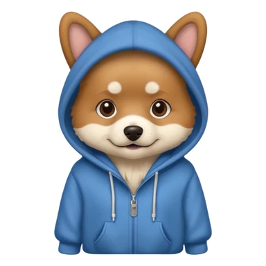 Dog wearing hoodie sticker