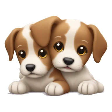 Two puppies hugging sticker