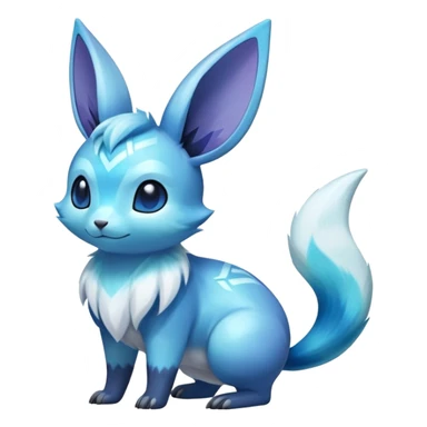 Colorful Iridescent Exotic Minccino-Aurorus-Glaceon-Fakémon-hybrid-creature (full body)  sticker