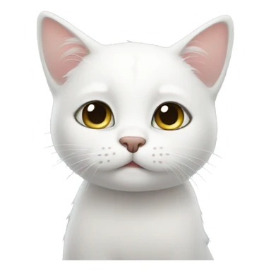 cute white little cat sticker