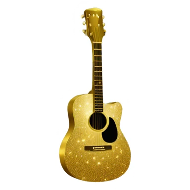 Gold sparkly acoustic guitar sticker