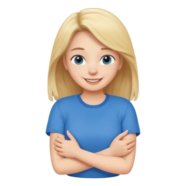 Girl smiling and hugging herself sticker