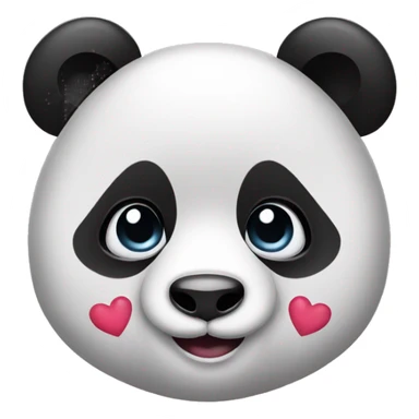 Panda bear with heart in her eyes sticker