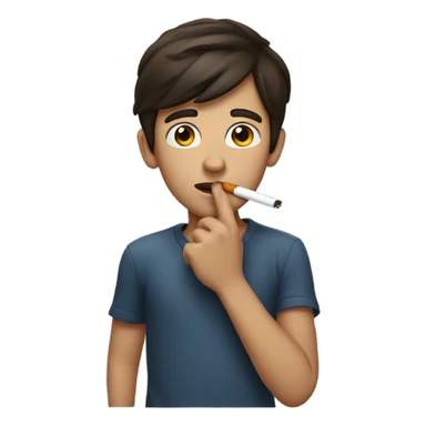 brunette boy smoking outside sticker