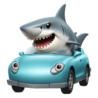 Shark driving a car sticker