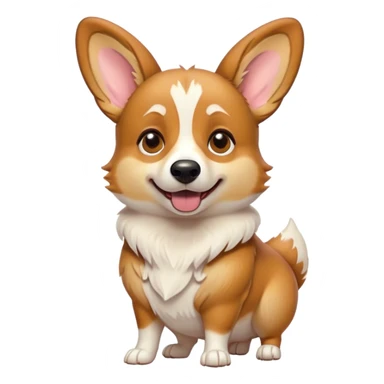 Cinematic Comical Fawn Corgi Portrait Emoji, Head tilted dramatically with an exaggeratedly shocked or offended expression, featuring a striking fawn coat with bold white patches, wide, expressive brown eyes filled with exaggerated disbelief, Simplified yet hilariously expressive features, highly detailed, glowing with a slightly sassy glow, high shine, dramatic yet playful, stylized with an air of attitude, bright and endearing, soft glowing outline, capturing the essence of a sassy and over-the-top herder, so meme-worthy it feels like it could side-eye its way into internet fame instantly! sticker