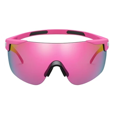 sporty pink shield visor sunglasses with robust thick frame, athletic design, substantial build, one-piece lens sticker