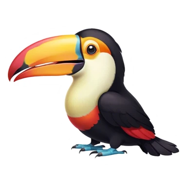 Cinematic Cute Yawning Toucan Portrait Emoji, Head tilted slightly with a dramatic, wide-open yawn, showcasing a colorful, expressive beak and sleepy, half-closed eyes with a relaxed demeanor, Simplified yet irresistibly adorable features, highly detailed, glowing with a soft, cozy tropical glow, high shine, relaxed yet expressive, stylized with a dash of whimsical charm, soft glowing outline, capturing the essence of a drowsy yet affectionate toucan that appears ready to stretch out for a nap! sticker
