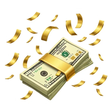 AAC with money falling around it sticker