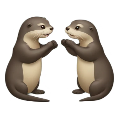 otters holding hands sticker