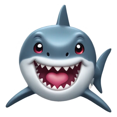 Shark with heart eyes sticker