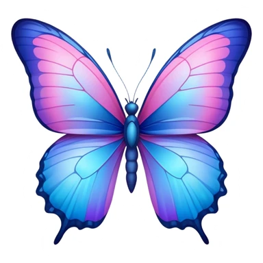Gradient iridescent cyan Pink indigo violet blue butterfly sticker