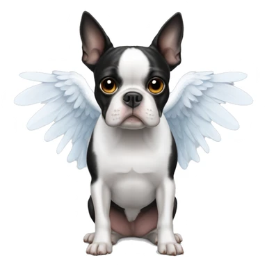 Boston terrier with angel wings  sticker