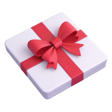 A gift card with a red bow, vibrant and colorful sticker