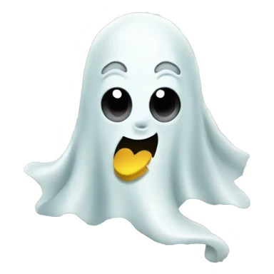 Ghost with tons of money with heart on background sticker