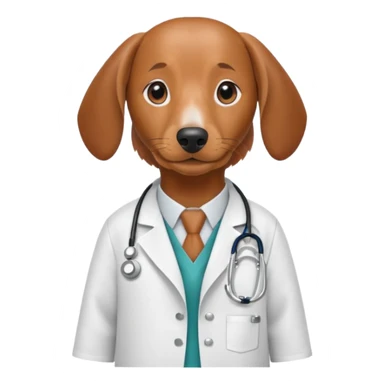 Dachshund dressed like a doctor sticker