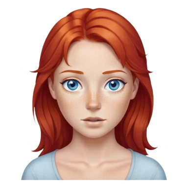 Red hair freckles blue eyes sticker