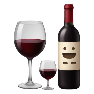bottel of red wine and glas sticker