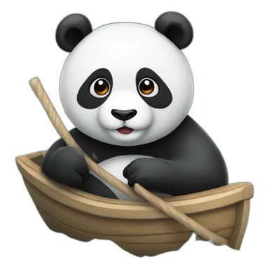 Panda on a boat  sticker