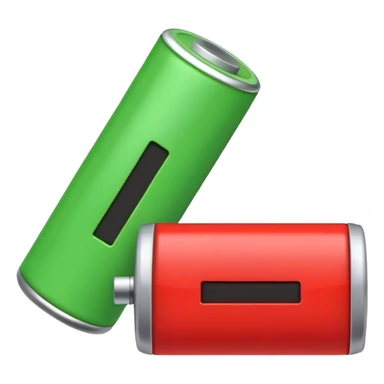 I want a emoji of low battery ang high battery, the low battery's collor is red and the high battery's color is green sticker