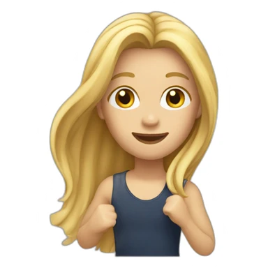 blonde long hair running sticker