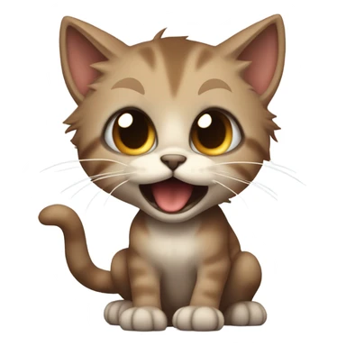 brownt very angry hissing kitten sticker