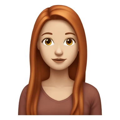 white girl with long auburn hair  sticker