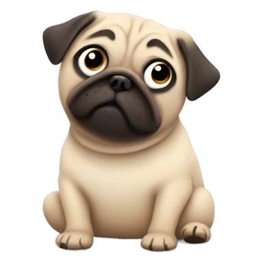 Get well soon pug sticker