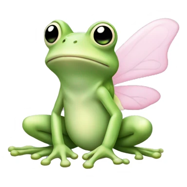 Light green Fairy frog with light pink wings sticker