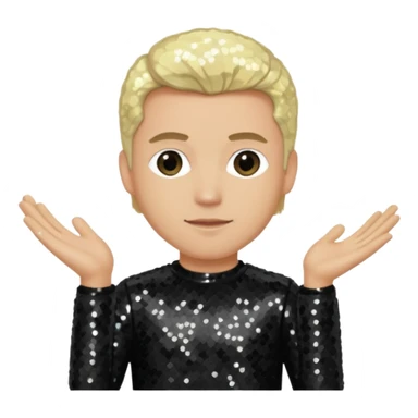 David Silveria from Korn with blonde hair, light skin, black sequin outfit sticker