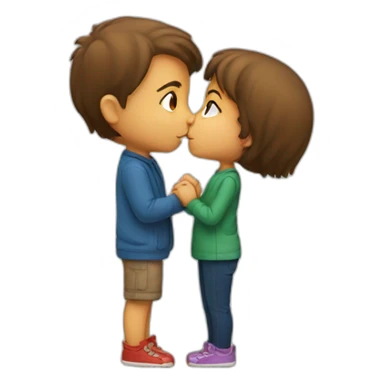 Boy kissing girl sticker