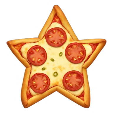 Pizza pie in shape of star sticker