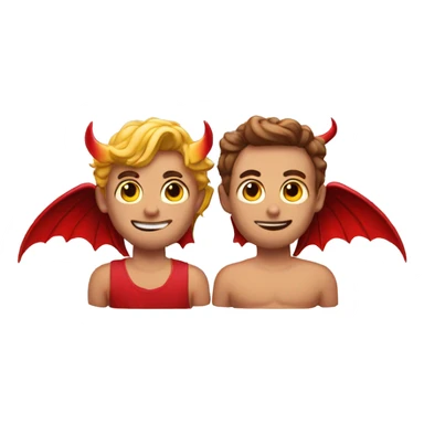 Gay angel and devil sticker