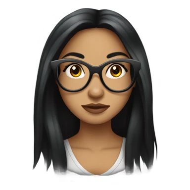 Female tattoo artist with long black hair and glasses sticker