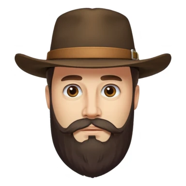 a western earl with full beard, wearing hat sticker